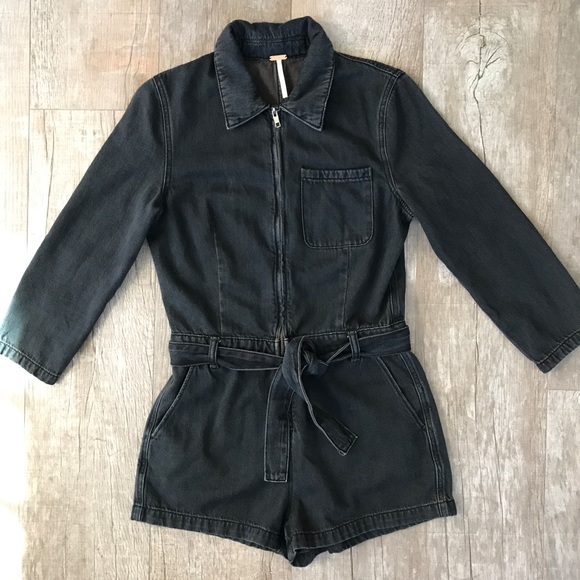 Free People Green River Denim Romper - Picture 8 of 15